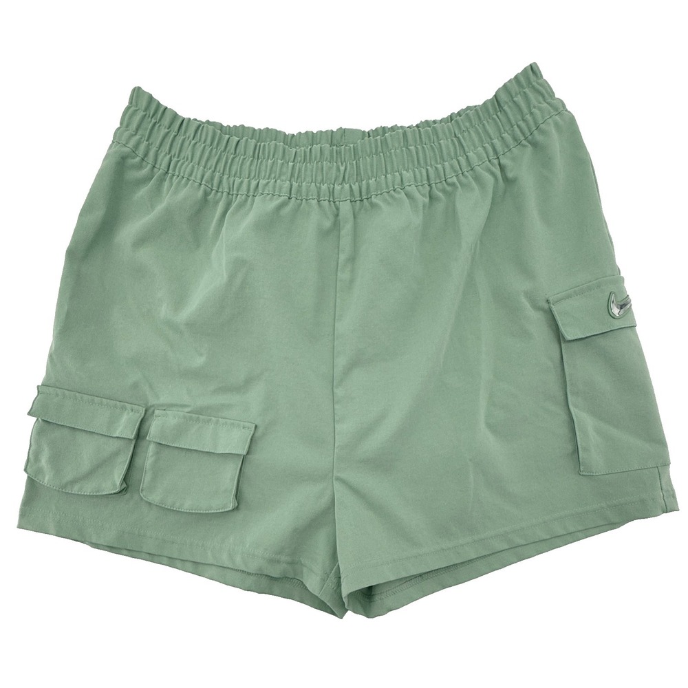 Nike‎ Womens Shorts Large Green Cargo Athletic Lounge Elastic Waist